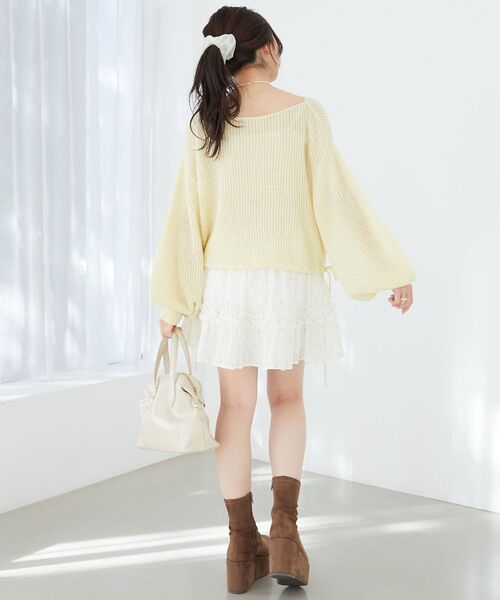 MAJESTIC LEGON(マジェスティックレゴン)の「キラキラドロストメッシュニット(ニット/セーター・レディース・ブルー/アイボリー/ピンク/イエロー・MEDIUM)」の14枚目の写真