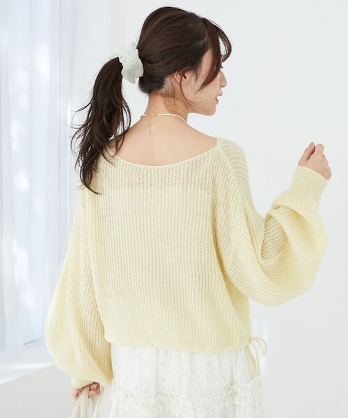 MAJESTIC LEGON(マジェスティックレゴン)の「キラキラドロストメッシュニット(ニット/セーター・レディース・ブルー/アイボリー/ピンク/イエロー・MEDIUM)」の18枚目の写真