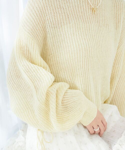 MAJESTIC LEGON(マジェスティックレゴン)の「キラキラドロストメッシュニット(ニット/セーター・レディース・ブルー/アイボリー/ピンク/イエロー・MEDIUM)」の19枚目の写真