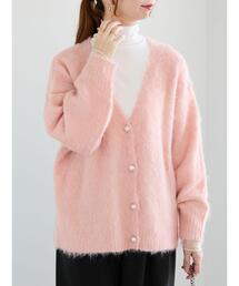 Te chichi | パール釦起毛Vネックミドルカーディガン(カーディガン/ボレロ)