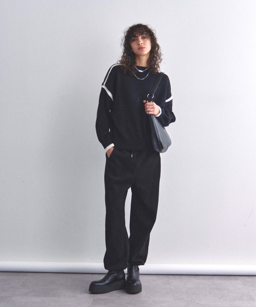 Solace(ソレイス)の「バイカラーラインニット(ニット/セーター・レディース・ホワイト/グリーン/グレー/ブラック・FREE)」の19枚目の写真