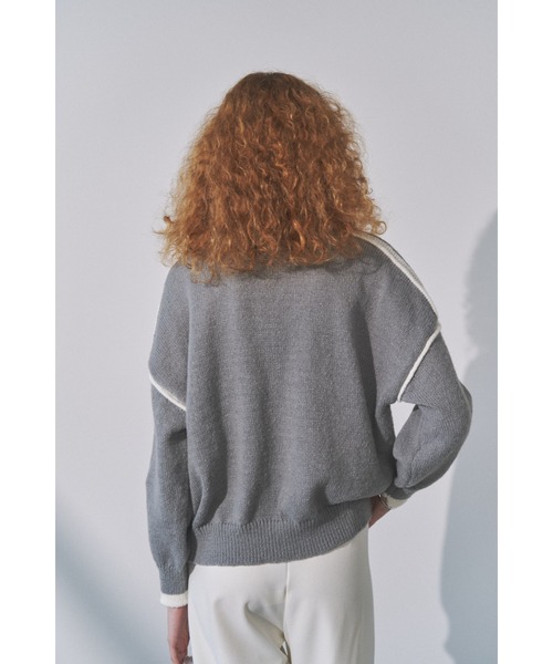 Solace(ソレイス)の「バイカラーラインニット(ニット/セーター・レディース・ホワイト/グリーン/グレー/ブラック・FREE)」の22枚目の写真