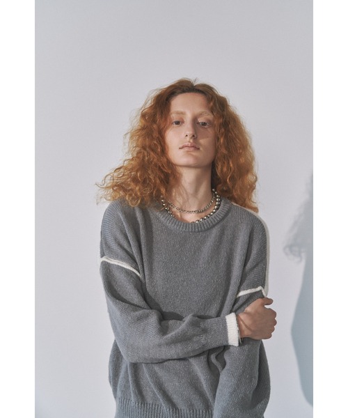 Solace(ソレイス)の「バイカラーラインニット(ニット/セーター・レディース・ホワイト/グリーン/グレー/ブラック・FREE)」の21枚目の写真