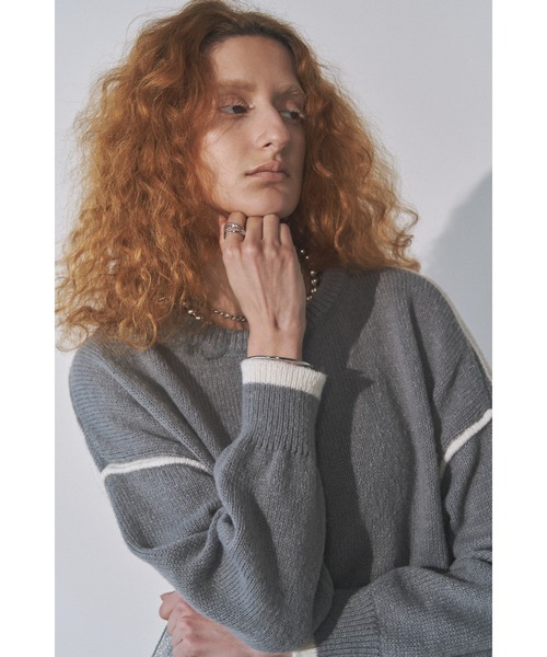 Solace(ソレイス)の「バイカラーラインニット(ニット/セーター・レディース・ホワイト/グリーン/グレー/ブラック・FREE)」の20枚目の写真