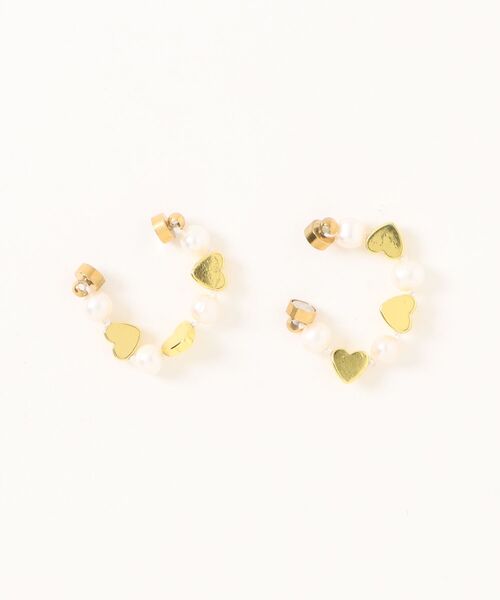 【TUWAKRIM】パールハートイヤカフ（イヤーカフ）｜TUWAKRIM（トゥワクリム）