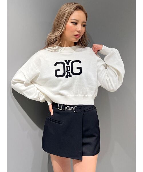 GYDA(ジェイダ)の「Symmetry GYDAインターシャニットトップス(ニット/セーター・レディース・ブラック/オフホワイト/ベビーピンク・FREE)」の5枚目の写真