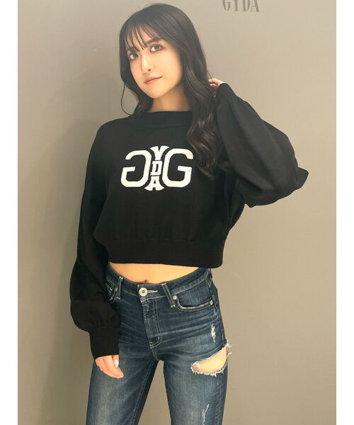 GYDA(ジェイダ)の「Symmetry GYDAインターシャニットトップス(ニット/セーター・レディース・ブラック/オフホワイト/ベビーピンク・FREE)」の10枚目の写真