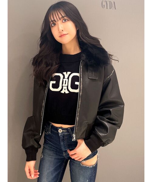 GYDA(ジェイダ)の「Symmetry GYDAインターシャニットトップス(ニット/セーター・レディース・ブラック/オフホワイト/ベビーピンク・FREE)」の16枚目の写真