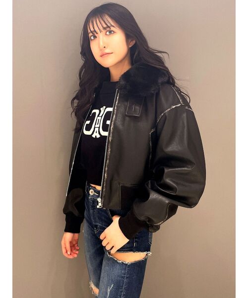 GYDA(ジェイダ)の「Symmetry GYDAインターシャニットトップス(ニット/セーター・レディース・ブラック/オフホワイト/ベビーピンク・FREE)」の17枚目の写真