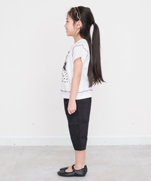 RAGMART（ラグマート）の「フラワーモチーフTシャツ（Tシャツ/カットソー・キッズ・オフホワイト/ブラック・100cm/110cm/130cm/120cm）」の5枚目の写真