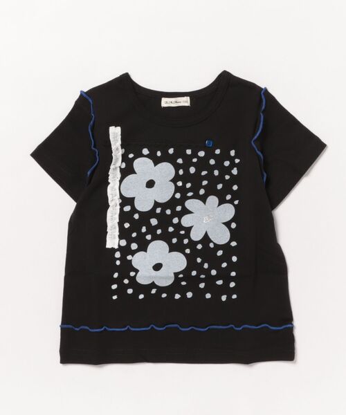 RAGMART（ラグマート）の「フラワーモチーフTシャツ（Tシャツ/カットソー・キッズ・オフホワイト/ブラック・100cm/110cm/130cm/120cm）」の7枚目の写真