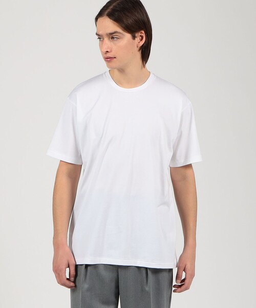 EDITION(エディション)の「ピマコットン ハーフスリーブトップス(Tシャツ/カットソー・メンズ・ホワイト/ブラック・S/M/L)」の3枚目の写真
