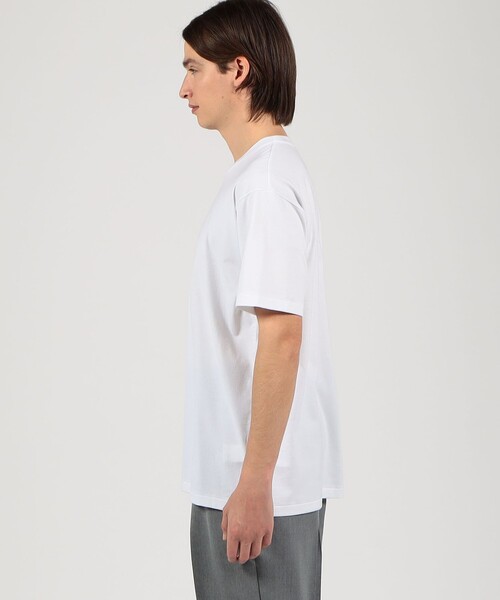 EDITION(エディション)の「ピマコットン ハーフスリーブトップス(Tシャツ/カットソー・メンズ・ホワイト/ブラック・S/M/L)」の5枚目の写真