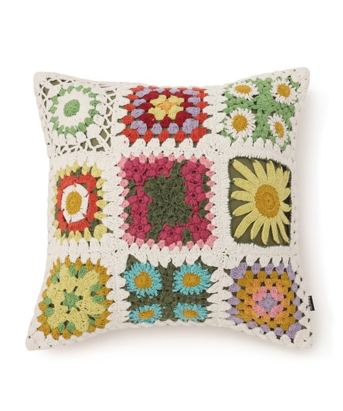クロシェ フラワー クッションカバー 450×450 マルチ（A-065