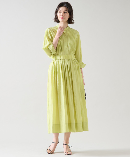 Tiara（ティアラ）の「タックオーバーシャツブラウス（セットアップ可）（シャツ/ブラウス・レディース・イエロー/ベージュ/ネイビー/ホワイト・FREE）」の8枚目の写真