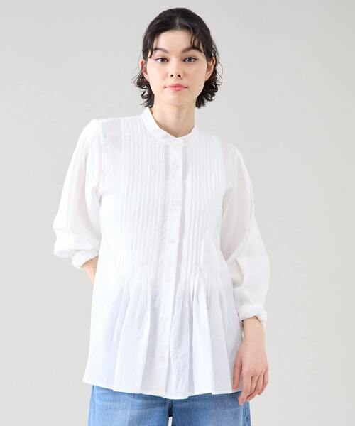 Tiara（ティアラ）の「タックオーバーシャツブラウス（セットアップ可）（シャツ/ブラウス・レディース・イエロー/ベージュ/ネイビー/ホワイト・FREE）」の21枚目の写真