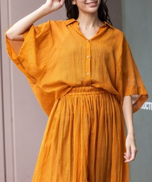 Munich | 【KOTA CHECK】シャーリングネックシャツ(シャツ/ブラウス)