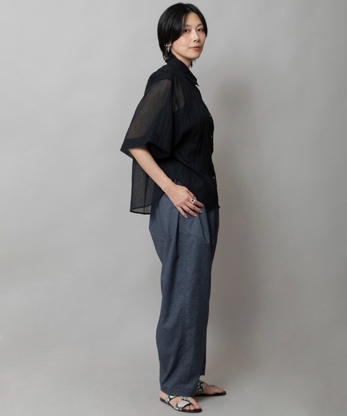 Munich(ミューニック)の「【KOTA CHECK】シャーリングネックシャツ(シャツ/ブラウス・レディース・ライトベージュ/ブラック/ダークオレンジ・FREE)」の20枚目の写真