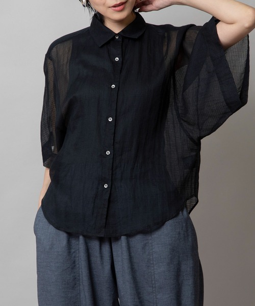 ブラウス シャツ 「KOTA CHECK」シャーリングネックシャツ レディース Munich ブラウス シャツ 「KOTA CHECK」シャーリングネック
