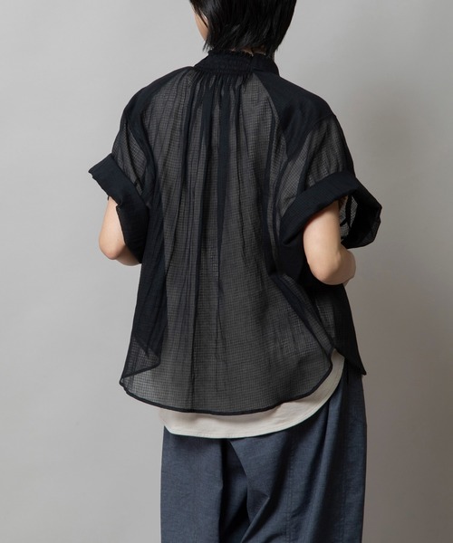 Munich(ミューニック)の「【KOTA CHECK】シャーリングネックシャツ(シャツ/ブラウス・レディース・ライトベージュ/ブラック/ダークオレンジ・FREE)」の8枚目の写真