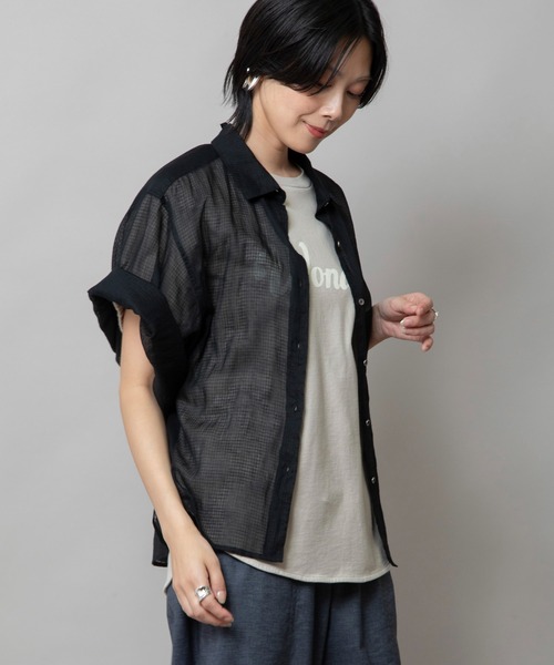 セール】【KOTA CHECK】シャーリングネックシャツ（シャツ