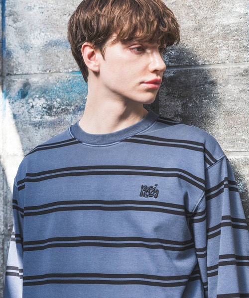 PBLIM（ページボーイリム）の「【UNISEX】ピグメントボーダー（Tシャツ/カットソー・レディース・チャコールグレー/ネイビー・MEDIUM/LARGE）」の11枚目の写真