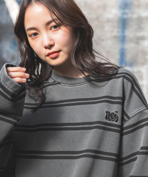 PBLIM（ページボーイリム）の「【UNISEX】ピグメントボーダー（Tシャツ/カットソー・レディース・チャコールグレー/ネイビー・MEDIUM/LARGE）」の7枚目の写真