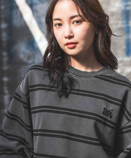 PBLIM（ページボーイリム）の「【UNISEX】ピグメントボーダー（Tシャツ/カットソー・レディース・チャコールグレー/ネイビー・MEDIUM/LARGE）」の8枚目の写真