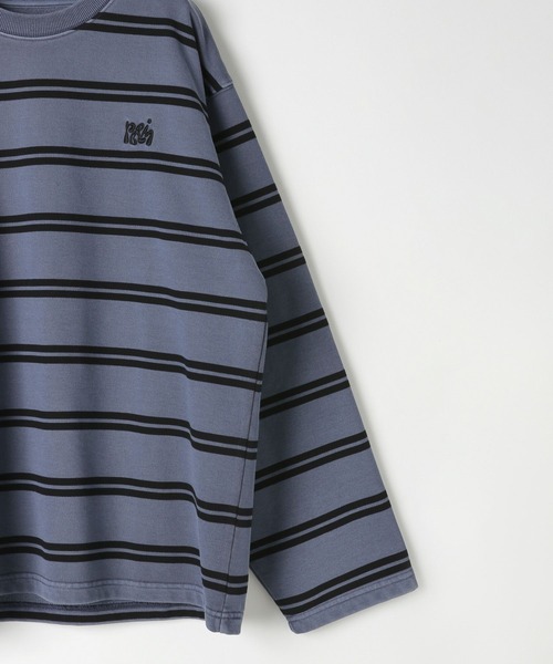 PBLIM（ページボーイリム）の「【UNISEX】ピグメントボーダー（Tシャツ/カットソー・レディース・チャコールグレー/ネイビー・MEDIUM/LARGE）」の19枚目の写真