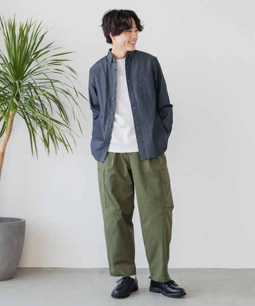 GLOBAL WORK(グローバルワーク)の「イージーケアクリーンデニムシャツ/147182(シャツ/ブラウス・メンズ・ライトインディゴブルー/ダークインディゴブルー・SMALL/MEDIUM/LARGE/X-LARGE)」の9枚目の写真