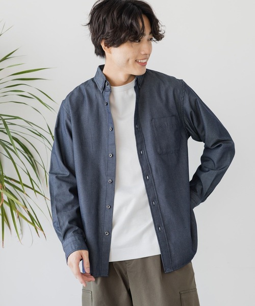 GLOBAL WORK(グローバルワーク)の「イージーケアクリーンデニムシャツ/147182(シャツ/ブラウス・メンズ・ライトインディゴブルー/ダークインディゴブルー・SMALL/MEDIUM/LARGE/X-LARGE)」の11枚目の写真