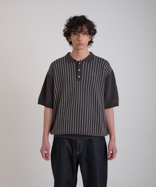 【ラルフローレン】インターシャ ニット ツートン ポンチョ セール】striped polo knit/ストライプポロニット(ニット