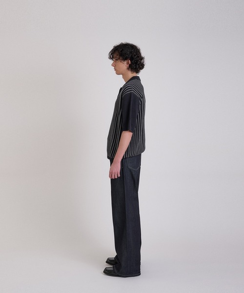 Regen Glanz(レーゲングランツ)の「striped polo knit/ストライプポロニット(ニット/セーター・メンズ・ネイビー/チャコールグレー・MEDIUM/LARGE)」の17枚目の写真