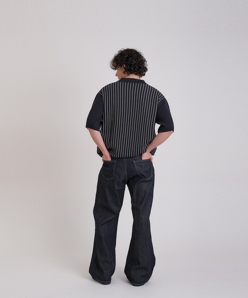 ポロの緑と青のストライプニットセーター ストライプ柄ポロニットセーター - グリーン | ZARA Japan / 日本
