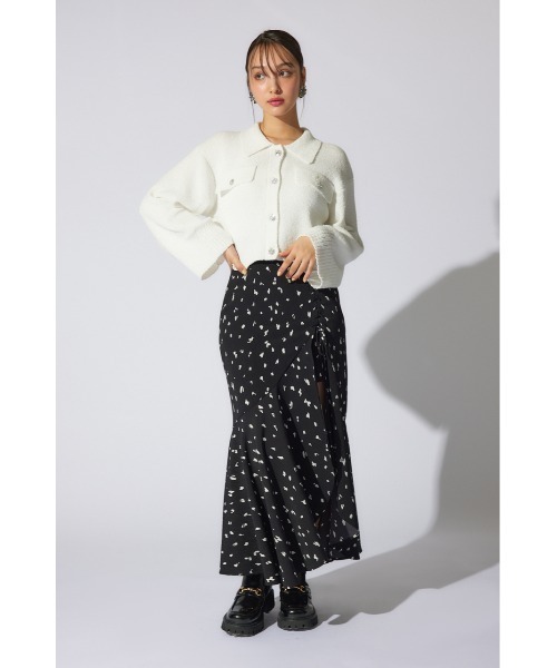 rienda（リエンダ）の「ビジューニットジャケット（テーラードジャケット・レディース・ブラック/イエロー/ホワイト・FREE）」の5枚目の写真