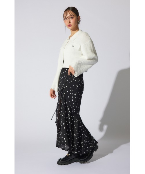 rienda（リエンダ）の「ビジューニットジャケット（テーラードジャケット・レディース・ブラック/イエロー/ホワイト・FREE）」の6枚目の写真