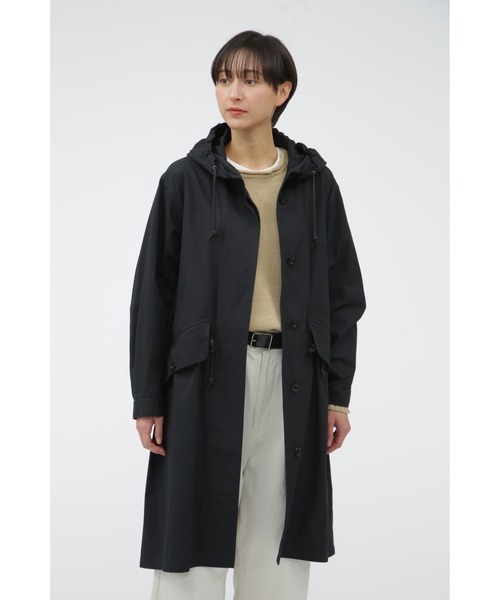 MHL エムエイチエル　モッズコート　レディース ブラック MHL.（エムエイチエル）の「COMPACT COTTON TWILL（モッズコート