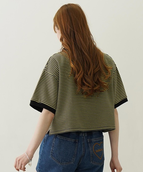 MILKFED.（ミルクフェド）の「STRIPED POLO SHIRT（ポロシャツ・レディース・チャコール/ネイビー/ホワイト・M/L）」の12枚目の写真