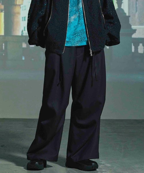 MAISON SPECIAL（メゾンスペシャル）の「《UNISEX》4 Colors Chambray Washable Wool Prime-Wide Snow Pants/4色シャンブレーウォッシャブルウールプライムワイドスノーパンツ【MAISON SPECIAL/メゾンスペシャル】（カーゴパンツ・メンズ・グレー/チャコールグレー/ブルー/ブラック/ライトブルー/ダークブラック/サックスブルー・0/1/2）」の3枚目の写真