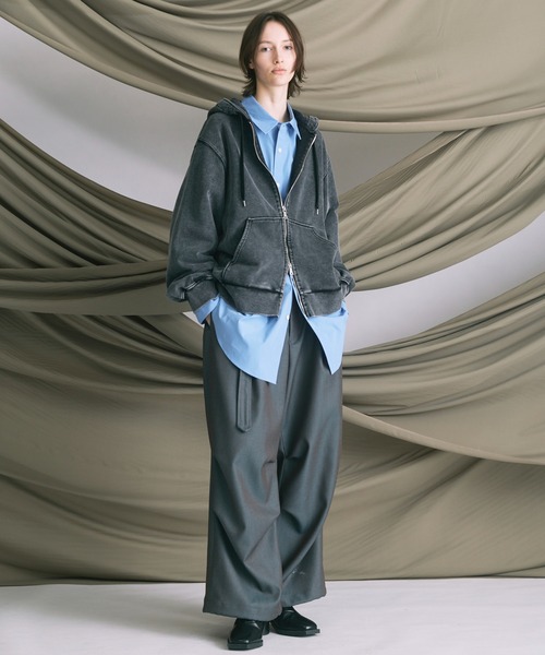 MAISON SPECIAL（メゾンスペシャル）の「《UNISEX》4 Colors Chambray Washable Wool Prime-Wide Snow Pants/4色シャンブレーウォッシャブルウールプライムワイドスノーパンツ【MAISON SPECIAL/メゾンスペシャル】（カーゴパンツ・メンズ・グレー/チャコールグレー/ブルー/ブラック/ライトブルー/ダークブラック/サックスブルー・0/1/2）」の20枚目の写真
