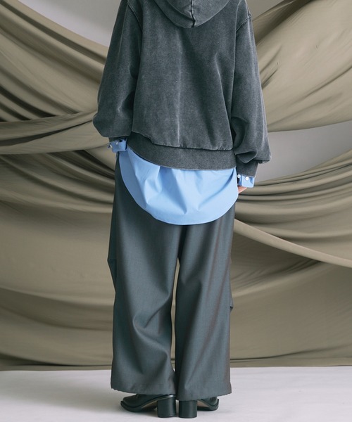 MAISON SPECIAL（メゾンスペシャル）の「《UNISEX》4 Colors Chambray Washable Wool Prime-Wide Snow Pants/4色シャンブレーウォッシャブルウールプライムワイドスノーパンツ【MAISON SPECIAL/メゾンスペシャル】（カーゴパンツ・メンズ・グレー/チャコールグレー/ブルー/ブラック/ライトブルー/ダークブラック/サックスブルー・0/1/2）」の15枚目の写真