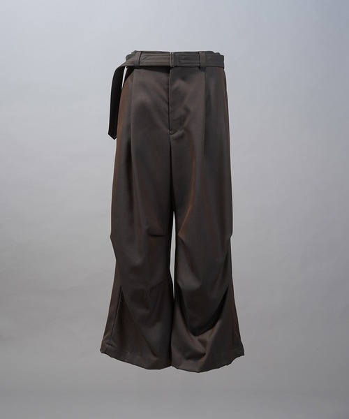 MAISON SPECIAL(メゾンスペシャル)の「《UNISEX》4 Colors Chambray Washable Wool Prime-Wide Snow Pants/4色シャンブレーウォッシャブルウールプライムワイドスノーパンツ【MAISON SPECIAL/メゾンスペシャル】(その他パンツ・メンズ・グレー/チャコールグレー/ブルー/ブラック/ライトブルー/ダークブラック/サックスブルー・0/1/2)」の9枚目の写真
