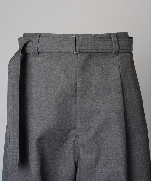 MAISON SPECIAL(メゾンスペシャル)の「《UNISEX》4 Colors Chambray Washable Wool Prime-Wide Snow Pants/4色シャンブレーウォッシャブルウールプライムワイドスノーパンツ【MAISON SPECIAL/メゾンスペシャル】(その他パンツ・メンズ・グレー/チャコールグレー/ブルー/ブラック/ライトブルー/ダークブラック/サックスブルー・0/1/2)」の10枚目の写真