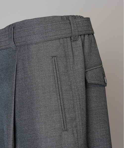 MAISON SPECIAL(メゾンスペシャル)の「《UNISEX》4 Colors Chambray Washable Wool Prime-Wide Snow Pants/4色シャンブレーウォッシャブルウールプライムワイドスノーパンツ【MAISON SPECIAL/メゾンスペシャル】(その他パンツ・メンズ・グレー/チャコールグレー/ブルー/ブラック/ライトブルー/ダークブラック/サックスブルー・0/1/2)」の12枚目の写真
