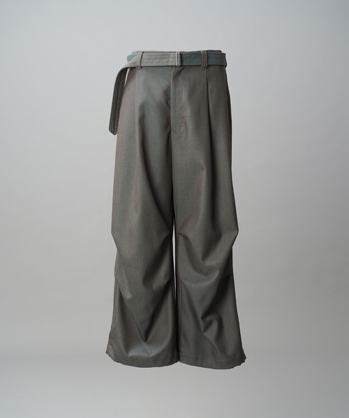 MAISON SPECIAL(メゾンスペシャル)の「《UNISEX》4 Colors Chambray Washable Wool Prime-Wide Snow Pants/4色シャンブレーウォッシャブルウールプライムワイドスノーパンツ【MAISON SPECIAL/メゾンスペシャル】(その他パンツ・メンズ・グレー/チャコールグレー/ブルー/ブラック/ライトブルー/ダークブラック/サックスブルー・0/1/2)」の13枚目の写真
