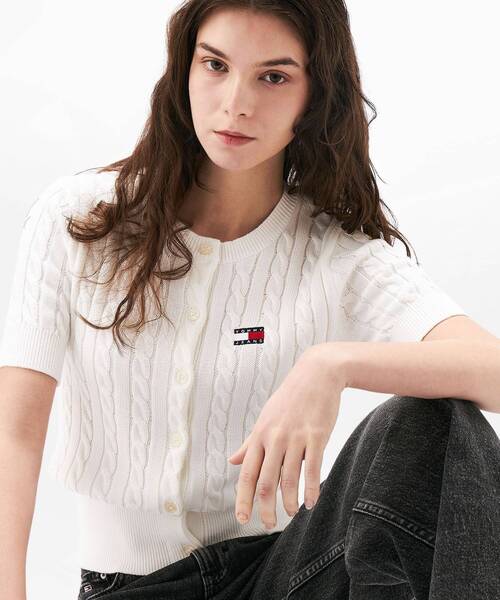 tommy jeans（トミー ジーンズ）の「サマーケーブルカーディガン（ニット/セーター・レディース・ブルー/ホワイト/ピンク・X-SMALL/SMALL/MEDIUM）」の15枚目の写真