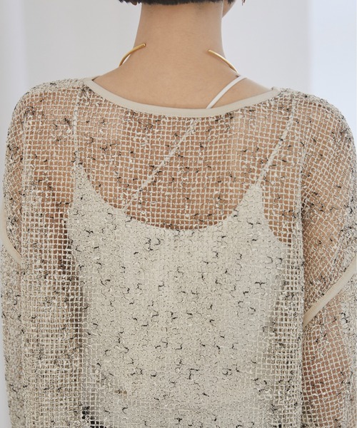 クロップド メッシュ シアートップス（Tシャツ/カットソー）｜ANGIE