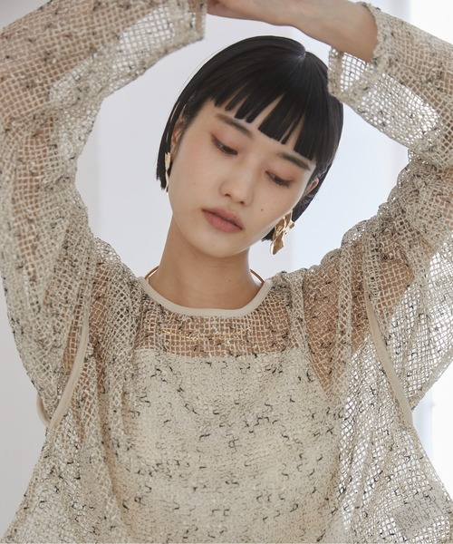 トップス Ponponpon LILY BROWN Lingerie】シアーフロッキートップス×バンドゥセット