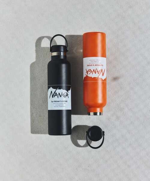 NANGA（ナンガ）の「NANGA × Hydro Flask × FREAK'S STORE/ナンガ × ハイドロフラスク × フリークスストア 別注 24oz STANDARD MOUTH ハイドロフラスク スタンダードマウス（水筒・メンズ・ブラック/オレンジ・ONE SIZE）」の4枚目の写真