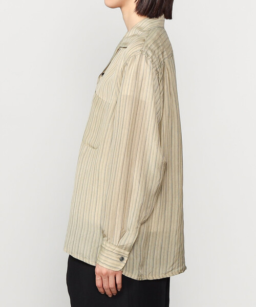 Kaptain Sunshine（キャプテン サンシャイン）の「KAPTAIN SUNSHINE | オープンカラーシャツ WOMEN（シャツ/ブラウス・レディース・ブラック系その他/ベージュ系その他・34）」の10枚目の写真